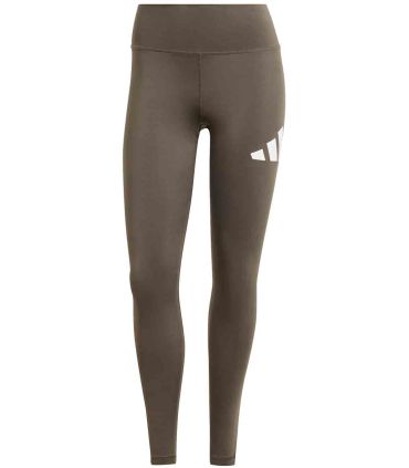 Leggins largos Adidas Train Essentials verdes para mujer con tecnología AEROREADY y logo lateral.