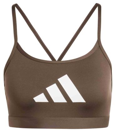 Sujetador deportivo verde Adidas Aeroreact Big Logo Graphic para yoga y pilates, transpirable y sin relleno.