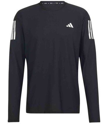 Camiseta Adidas Own The Run manga larga para running con tecnología AEROREADY, detalles reflectantes y tejido reciclado.