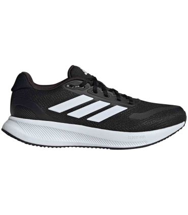 Zapatillas Adidas Runfalcon 5 negras para hombre con amortiguación Cloudfoam y malla transpirable.