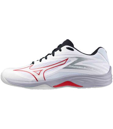 Zapatillas Mizuno Thunder Blade Z M blancas para balonmano con suela estable y tecnología de amortiguación U4icX.