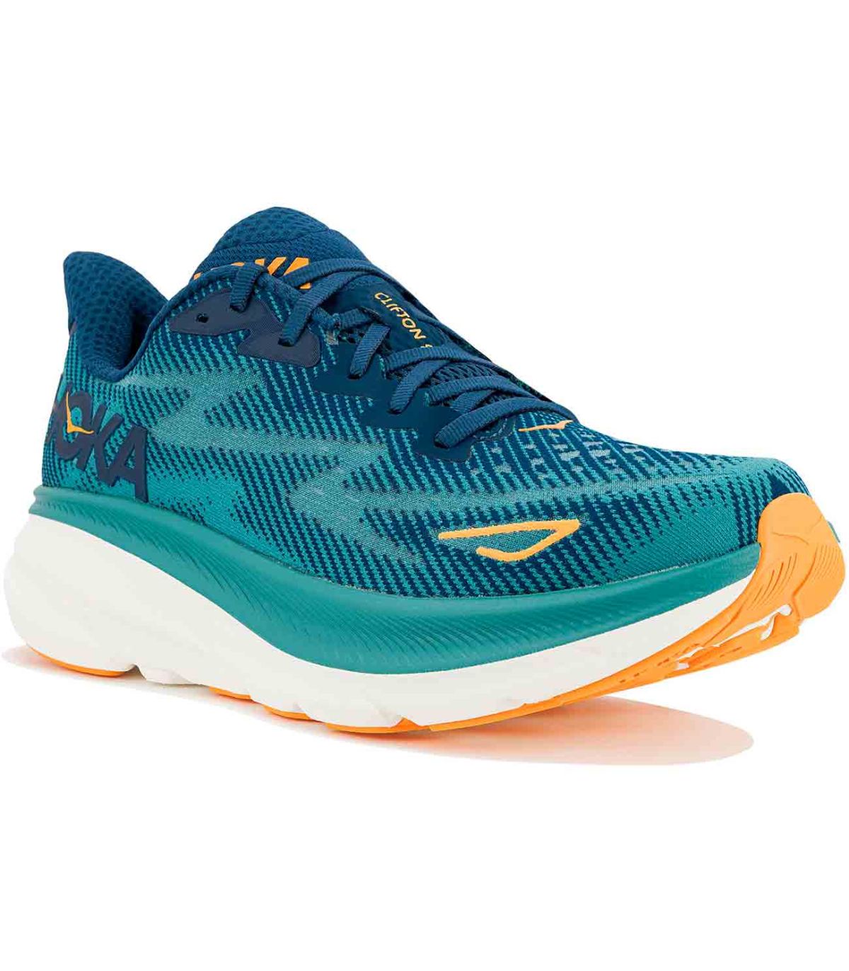 Zapatillas running Hoka Clifton 9 ligeras con máxima amortiguación para entrenamiento diario.