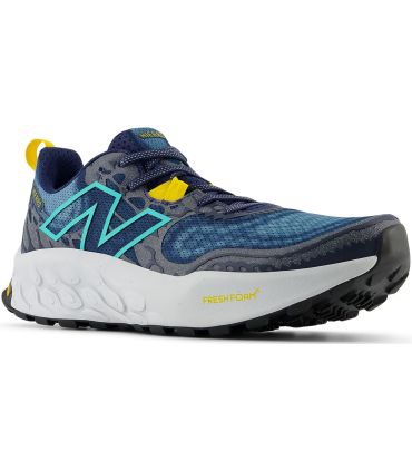 Zapatillas New Balance Fresh Foam X Hierro v8 azul para trail running, ideales para senderos y montaña.