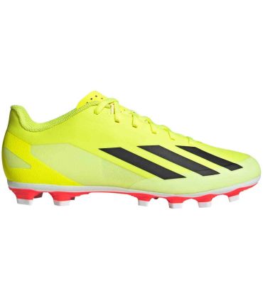 Botas de fútbol Adidas X Crazyfast Club Fxg amarillas con suela multisuperficie para césped natural y artificial.