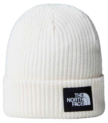 Gorro The North Face Salty Lined blanco de punto trenzado con forro interior suave para invierno y outdoor.