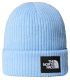 Gorro The North Face Salty Lined azul de punto con forro interior suave y borde vuelto para invierno.