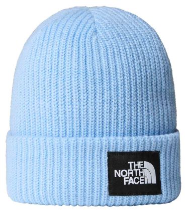 Gorro The North Face Salty Lined azul de punto con forro interior suave y borde vuelto para invierno.