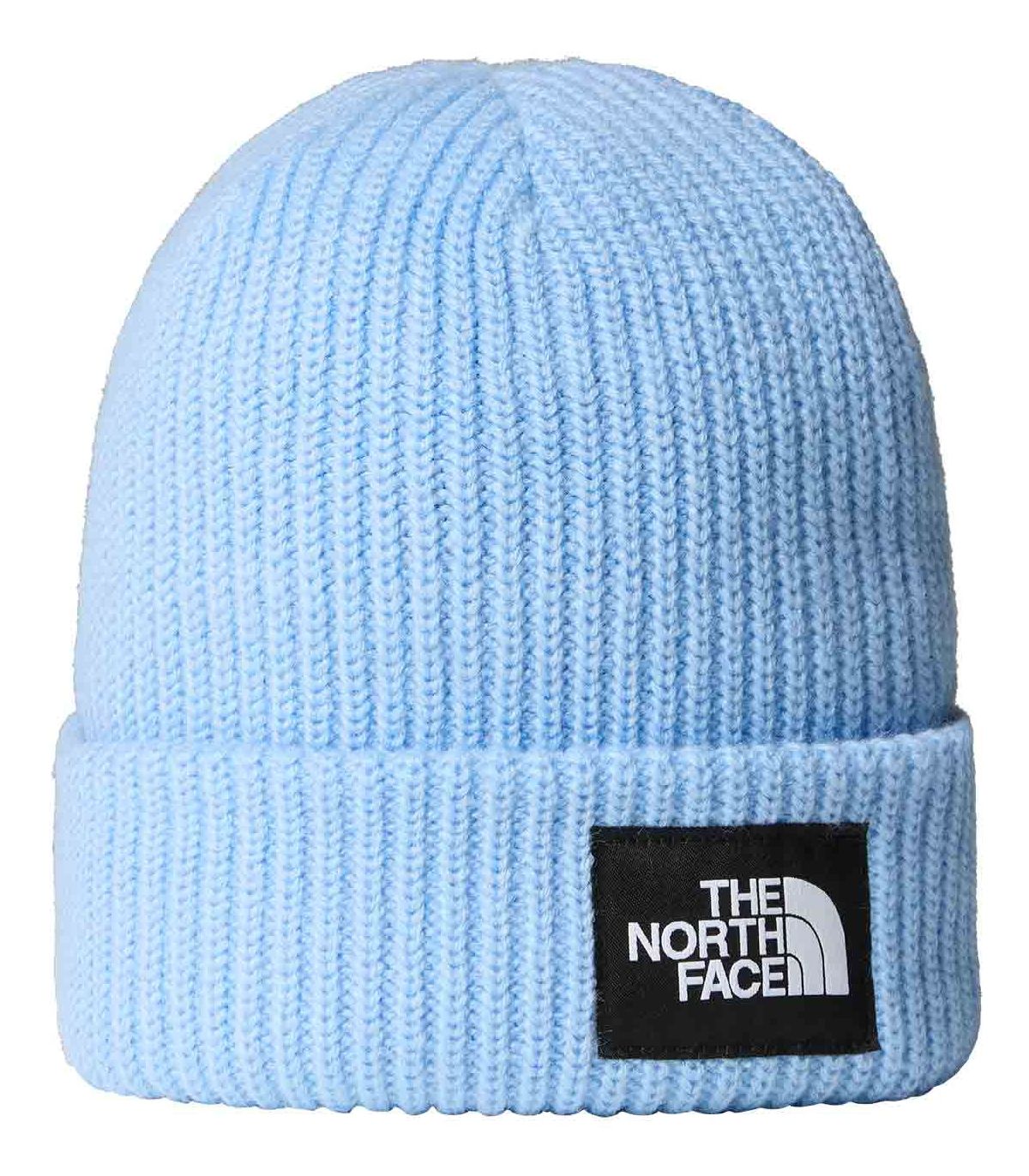 Gorro The North Face Salty Lined azul de punto con forro interior suave y borde vuelto para invierno.