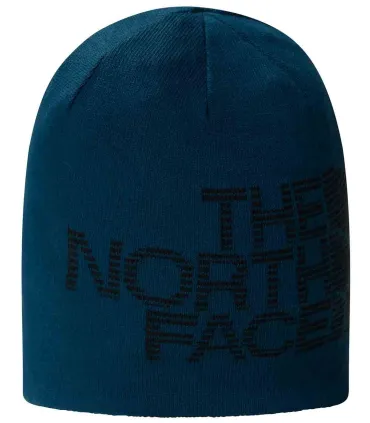 Gorro reversible The North Face Highline Petrol azul, térmico y sostenible de tejido PrimaLoft Eco.