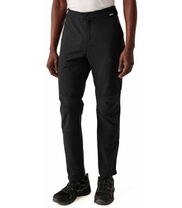 Pantalón de montaña Regatta Questra V 800 negro para hombre, ideal para senderismo y trekking.