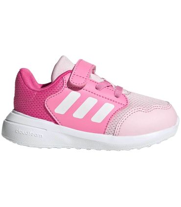 Adidas Tensaur Run 3.0 El I Rosa, zapatillas infantiles con velcro, empeine textil y suela Cloudfoam ligera.