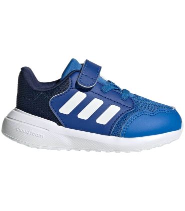 Zapatillas Adidas Tensaur Run 3.0 El I azul para niño con cierre de velcro y suela Cloudfoam amortiguada.