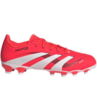 Botas de fútbol Adidas Predator League MG Jr color rojo para niños, calzado de precisión multisuperficie.