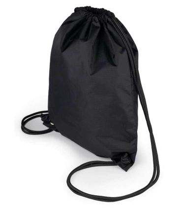 Mochila saco Munich Gym Sports 2.0 negra de 36x42 cm con cierre de cuerda y logo frontal para deporte.
