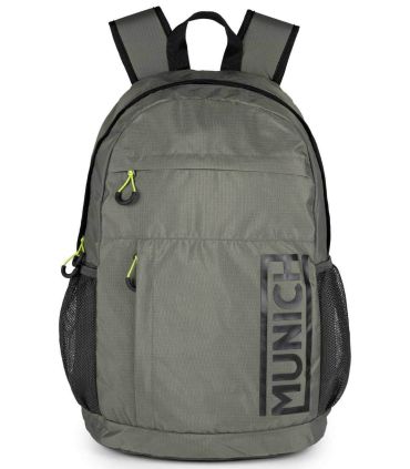 Mochila Munich Gym Sports 2.0 Slim Verde, diseño ligero de 22L para portátil y deporte con correas ergonómicas.