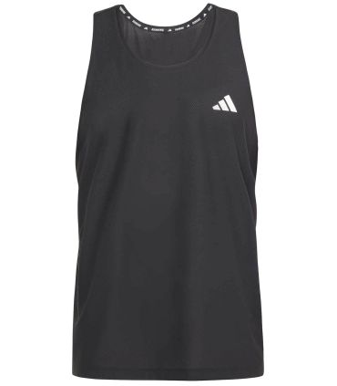 Camiseta sin mangas Adidas Own The Run negra para running con tecnología transpirable AEROREADY.