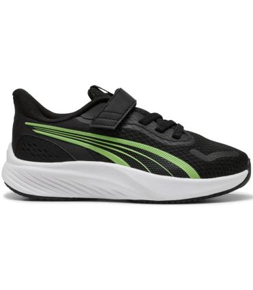 Zapatillas Puma Pounce Lite Ac+ Ps para niños, diseño ligero en textil con cierre de velcro y suela de tracción.