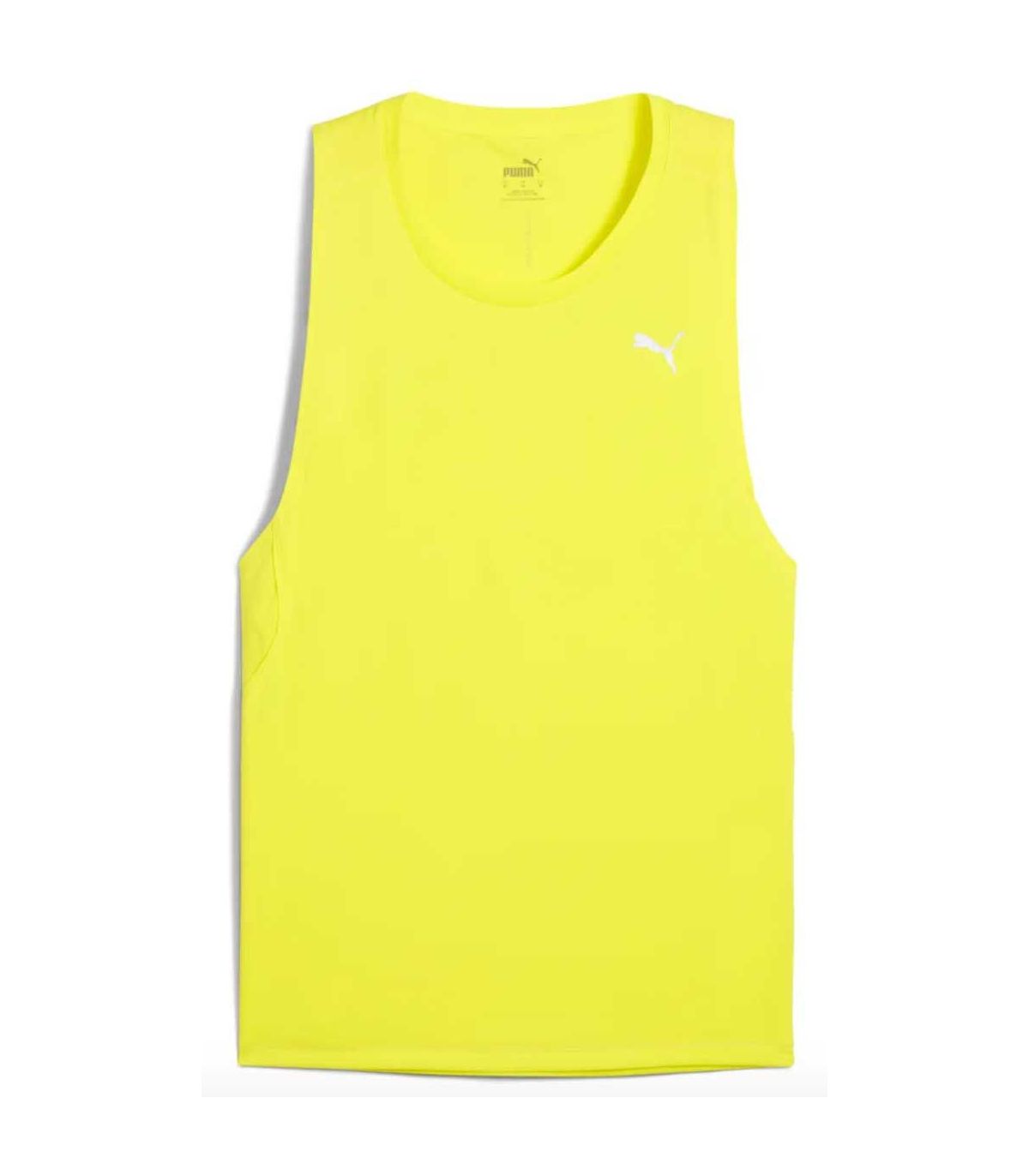 Puma Velocity Tank amarilla: camiseta de running de tirantes transpirable con tecnología dryCELL para corredores.