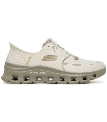 Zapatillas Skechers Slip-Ins Glide-Step Pro Beige de hombre, calzado deportivo vegano con tecnología Hands Free.
