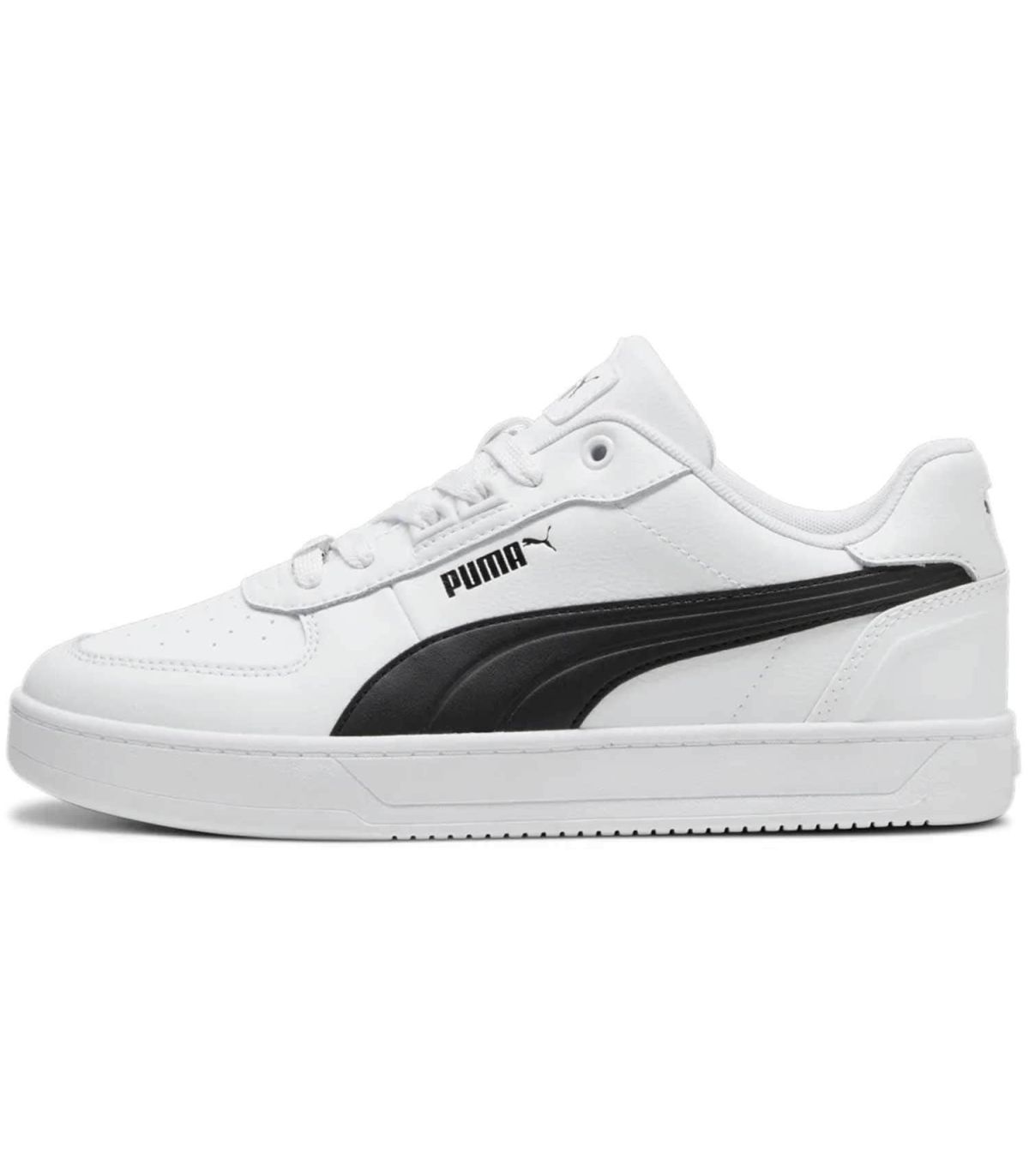 Zapatillas Puma Caven 2.0 Lux blancas de estilo retro con diseño de baloncesto y suela de goma para hombre.