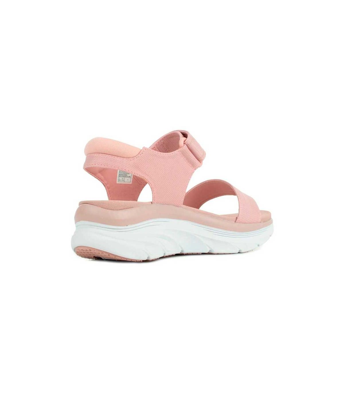 Sandalias Casual Skechers D'Lux Walker New Block Rosa