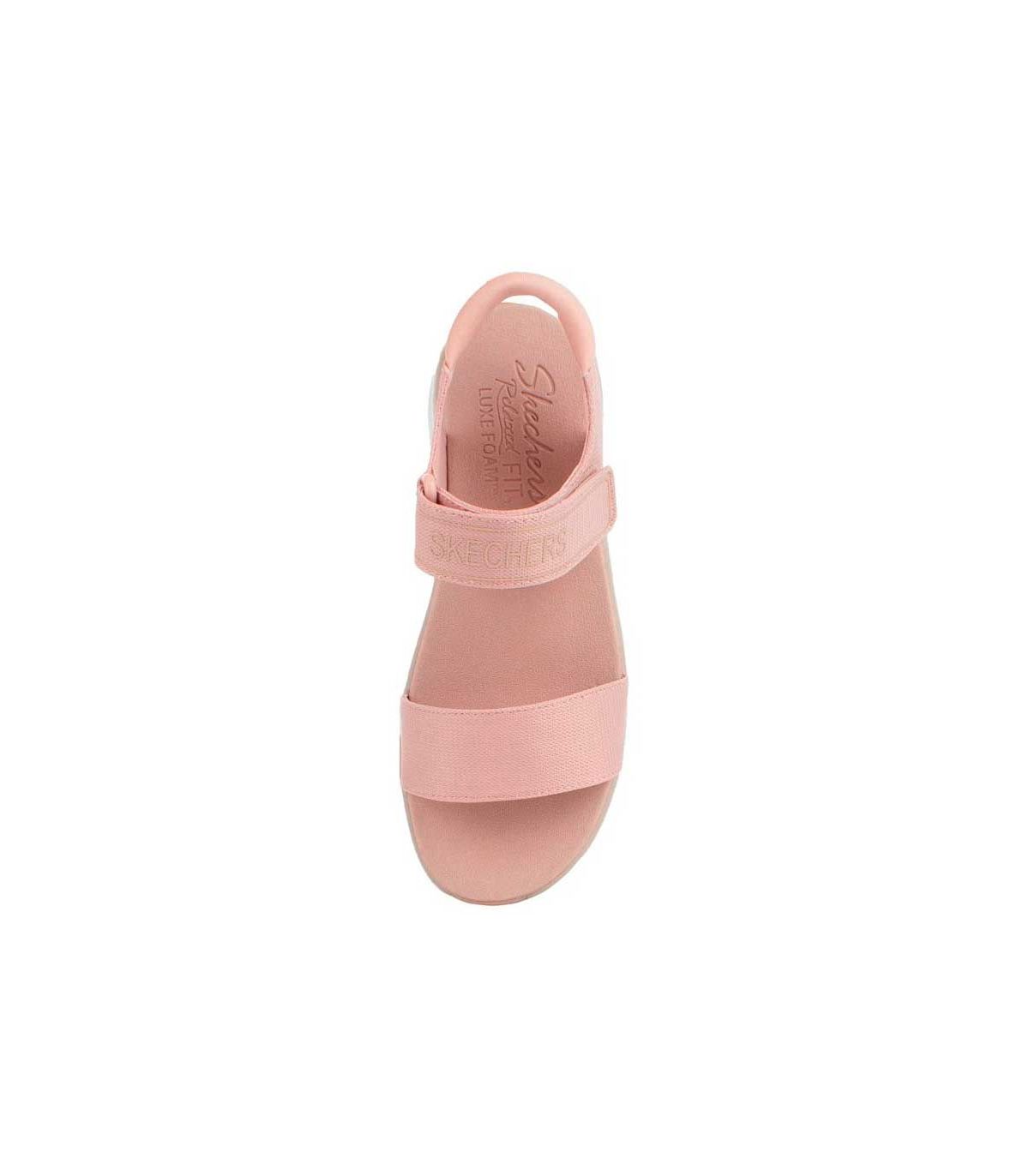 Sandalias Casual Skechers D'Lux Walker New Block Rosa