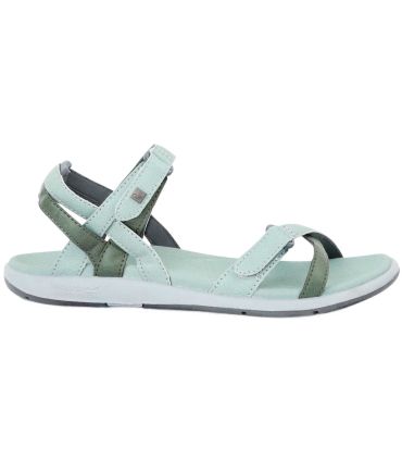 Sandalias Regatta Lady Santa Cruz Verde para mujer con tiras ajustables y suela de goma para senderismo ligero.