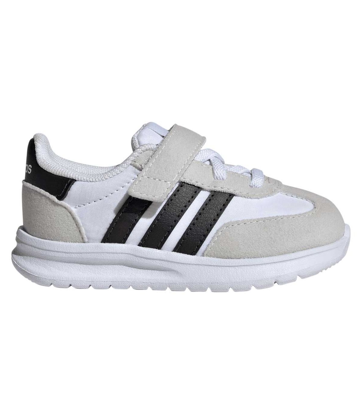 Zapatillas Adidas Run 70S 2.0 Baby Blanco con velcro, diseño retro de running y suela de EVA flexible.