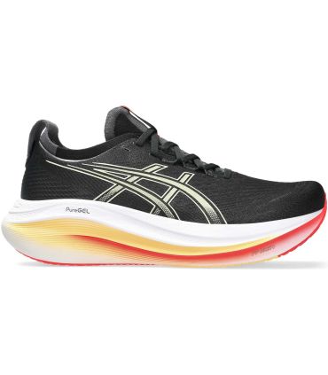 Zapatillas Asics Gel Nimbus 27 negro hombre con amortiguación PureGEL y diseño all black para running neutro.