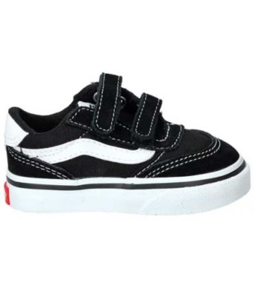Zapatillas Vans Brooklyn Ls V TD negras para bebé con cierre de velcro y suela de goma antideslizante.