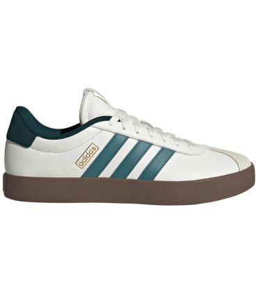 Zapatillas Adidas VL Court 3.0 35 de ante blanco con suela de goma vulcanizada y diseño urbano estilo skate.