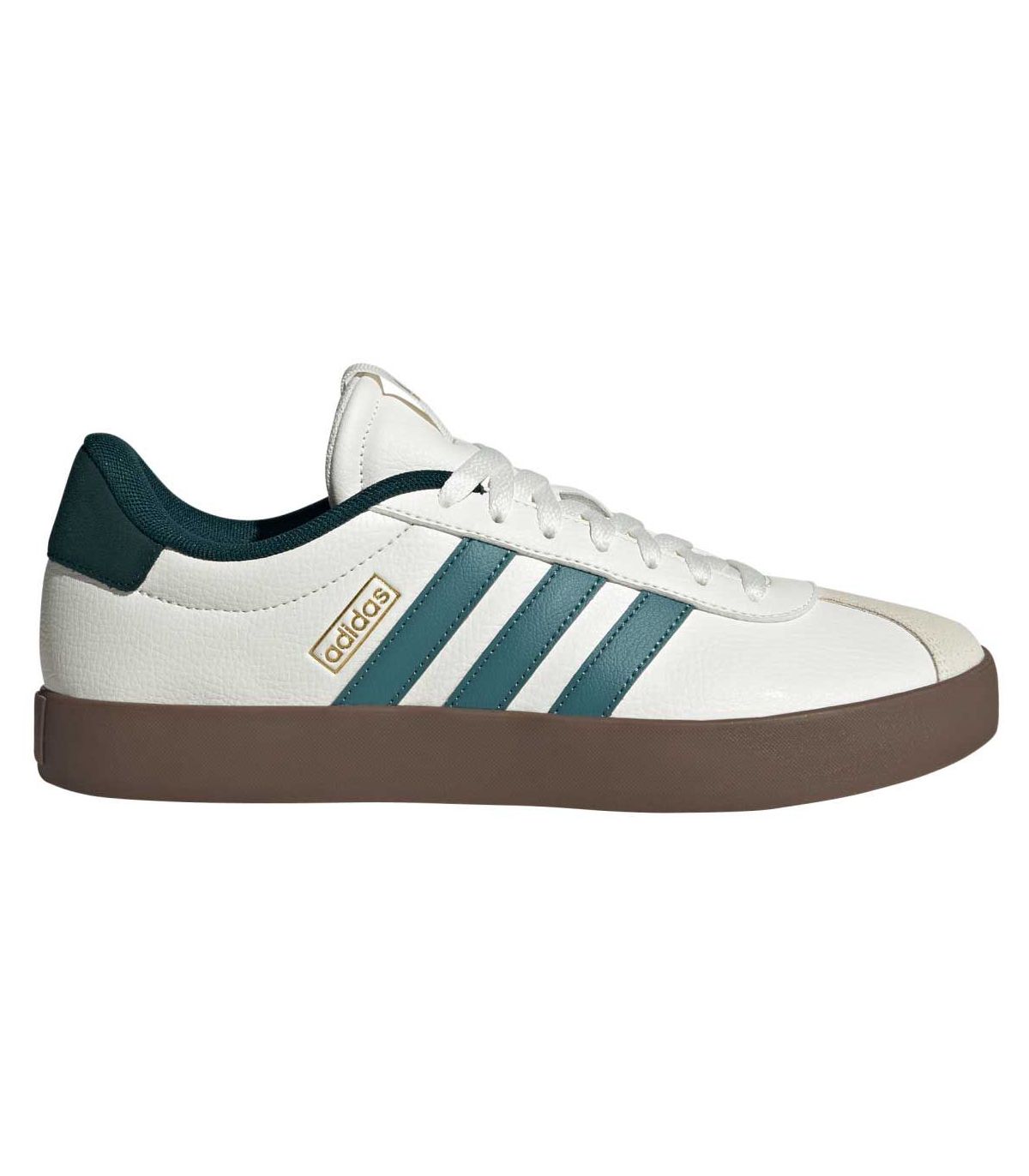 Zapatillas Adidas VL Court 3.0 35 de ante blanco con suela de goma vulcanizada y diseño urbano estilo skate.