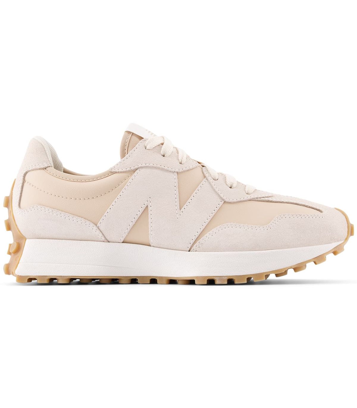 Zapatillas New Balance WS327KAX de mujer, estilo running retro con logo N grande y suela de tacos envolvente.
