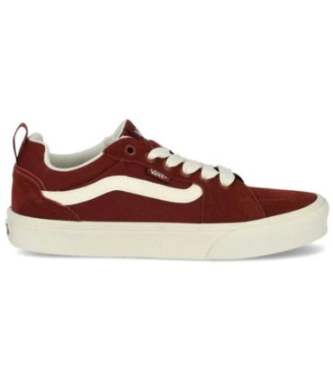 Zapatillas Vans Filmore Granate para hombre, color Brick Red con suela de goma y estilo skater clásico.