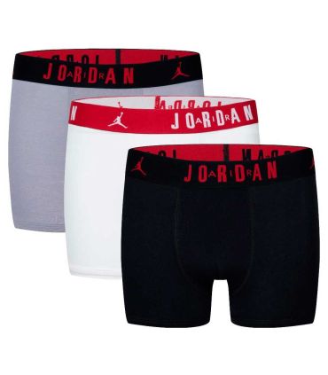 Pack de 3 calzoncillos bóxer Jordan Flight Cotton Core F66 de algodón elástico suave y transpirable.