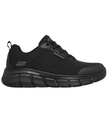 Zapatillas Skechers Rainy Edge negro waterproof para hombre con plantilla Memory Foam y suela de alta tracción.