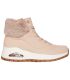 Zapatillas Skechers Uno Rugged Fall Shimer Beige con forro de pelo, cámara de aire y cuña para mujer.