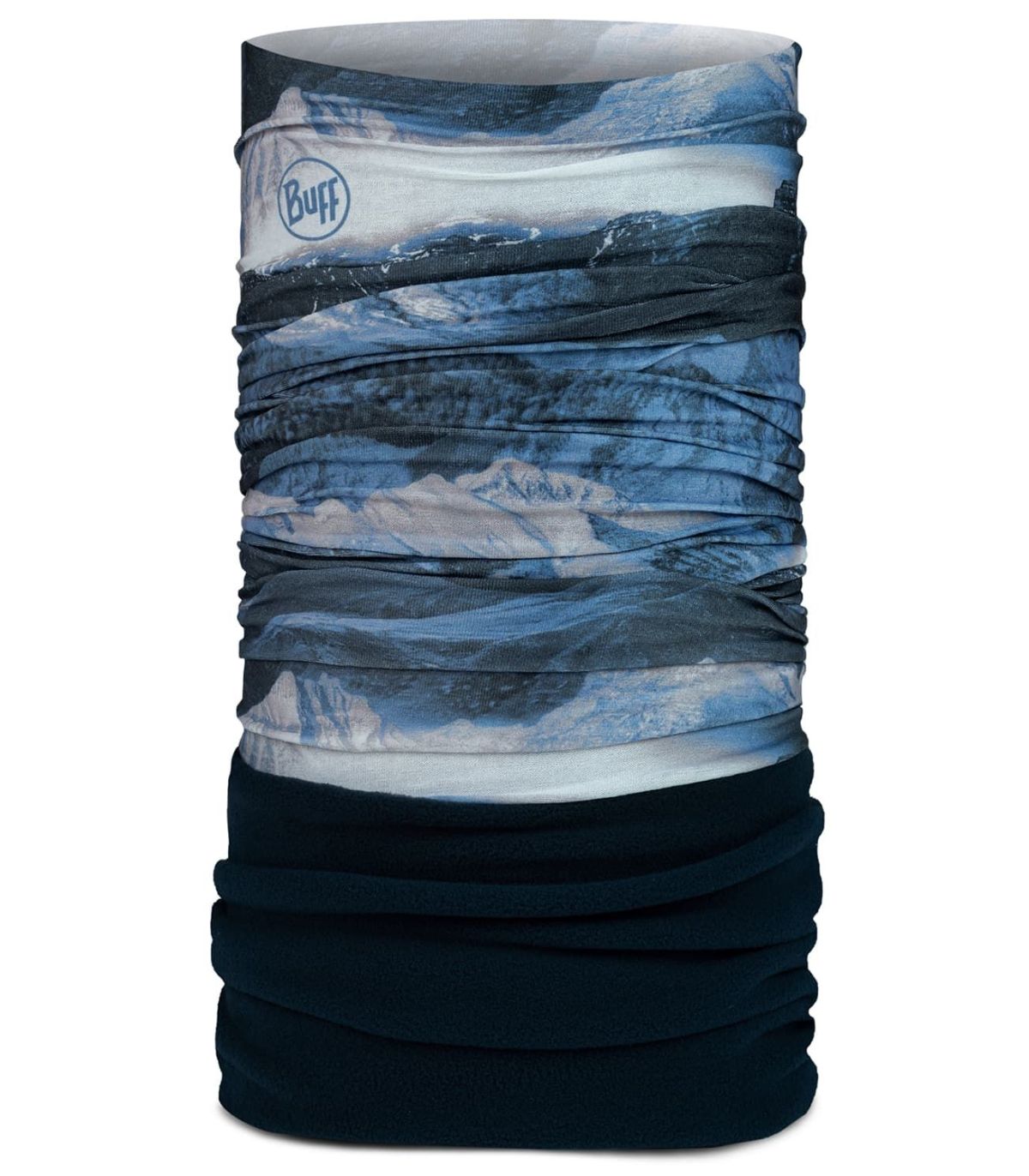 Buff Polar Arin Blue, tubular multifuncional de forro polar azul para protección térmica y versatilidad.