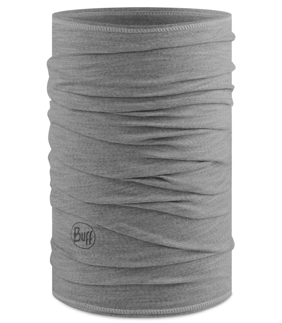 Buff Merino Lightweight Solid Lightgrey, tubular de lana merina 100% sostenible y sin costuras color gris claro.