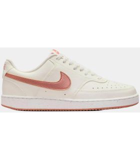 Nike Court Vision Low Next Nature beige para mujer, zapatillas de perfil bajo con diseño retro y materiales reciclados.