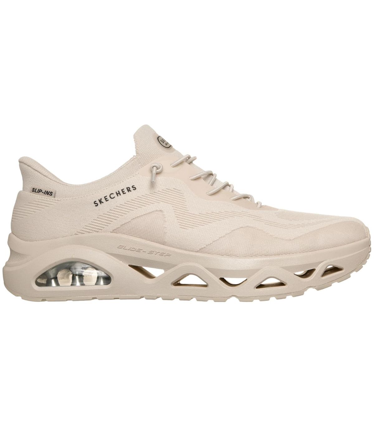 Skechers Slip-ins Uno Glide-Step Air Gliders beige, zapatillas de hombre con cámara de aire y calce sin manos.