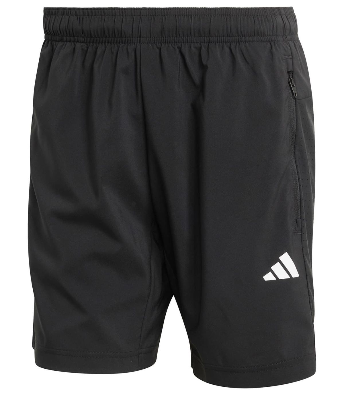 Pantalón corto técnico Adidas Essentials Base negro de hombre, ligero y transpirable para running y gimnasio.