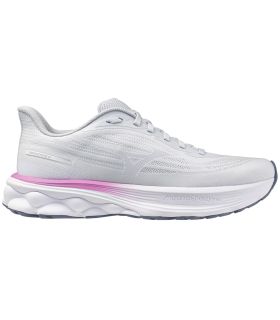 Mizuno Wave Skyrise 7 mujer gris, zapatillas running neutras con amortiguación suave y diseño ligero.