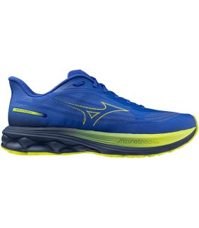 Zapatillas Mizuno Wave Skyrise 7 azules para hombre, running neutro con amortiguación Enerzy y malla transpirable.