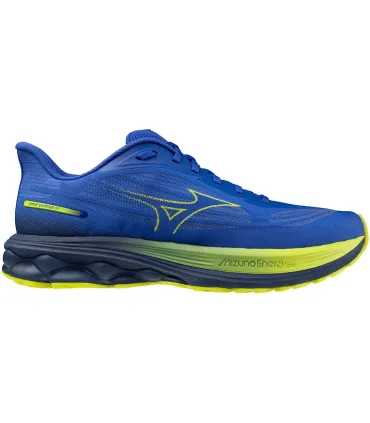 Zapatillas Mizuno Wave Skyrise 7 azules para hombre, running neutro con amortiguación Enerzy y malla transpirable.