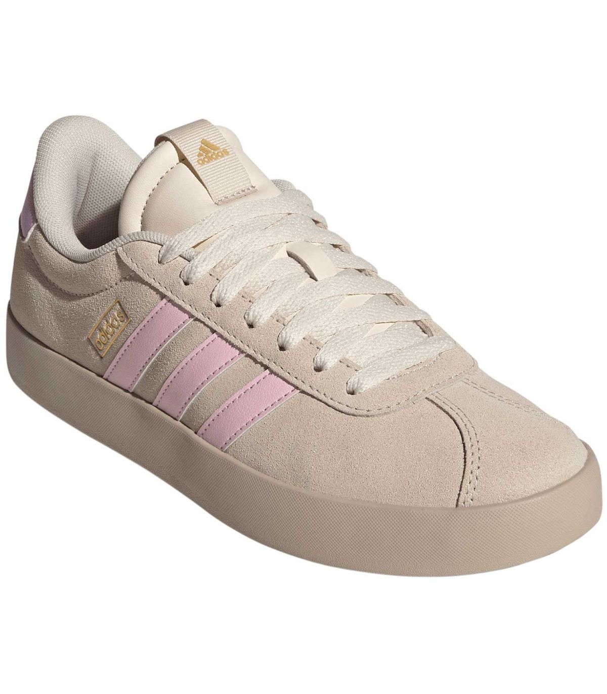 Adidas VL Court 3.0 Beige | Nubuck y bandas pastel