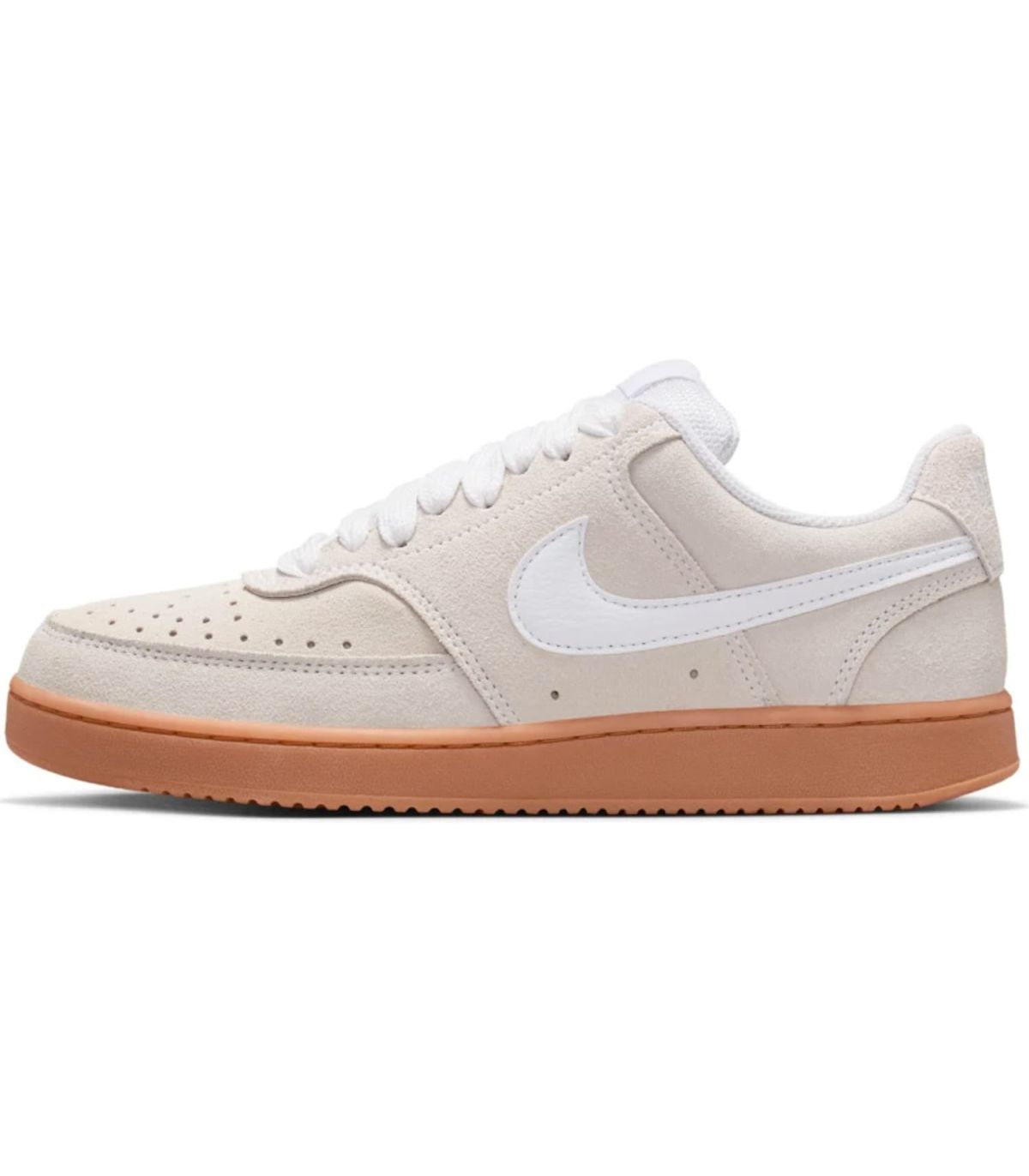 Nike Court Vision Low Beige Mujer | Puntera perforada y suela caramelo