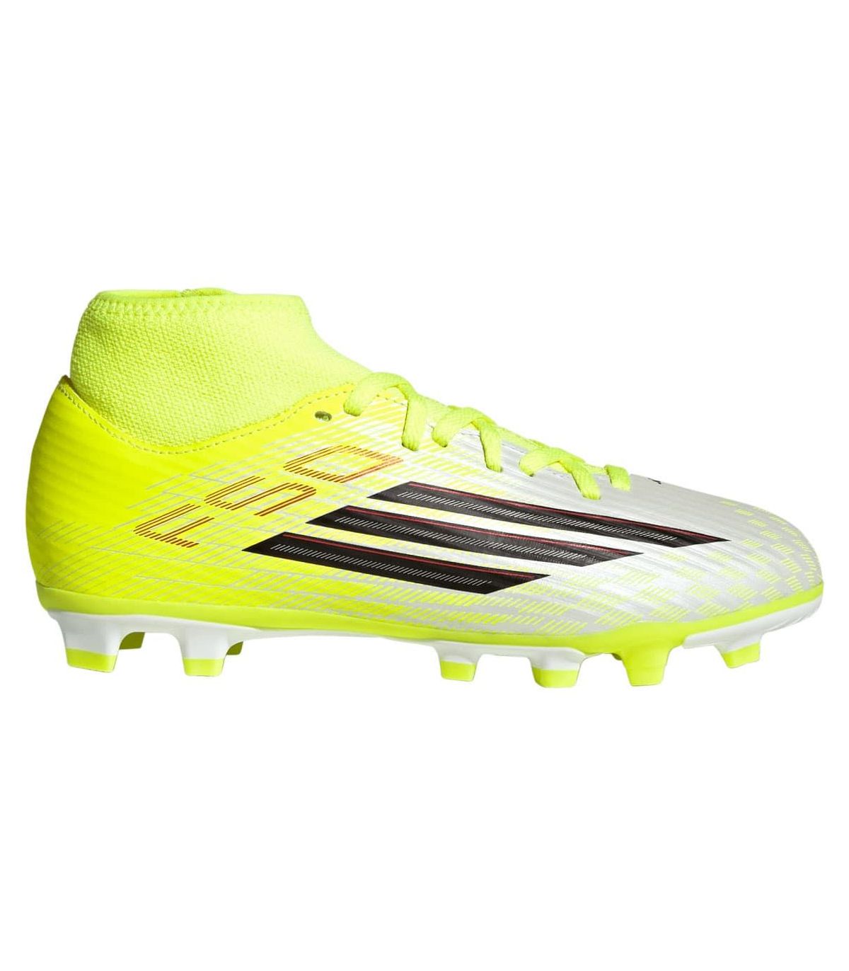 Adidas F50 Club Mid Fg/Mg Junior | Media Caña y Empeine Fiberskin Flúor