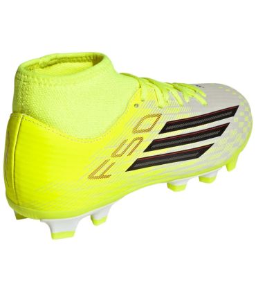 Adidas F50 Club Mid Fg/Mg Junior | Media Caña y Empeine Fiberskin Flúor