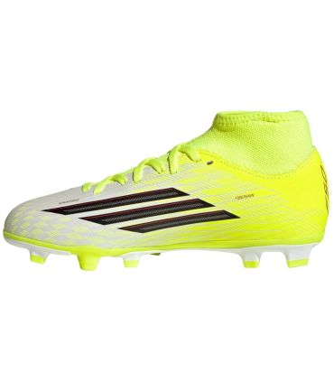 Adidas F50 Club Mid Fg/Mg Junior | Media Caña y Empeine Fiberskin Flúor